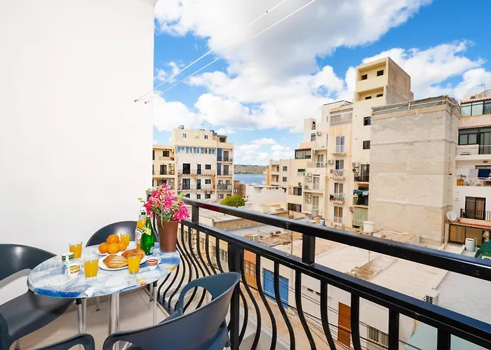 Seashells 2 Bedroom Apartments With Terrace, Just Off The Bugibba Promenade - By Getwaysmalta